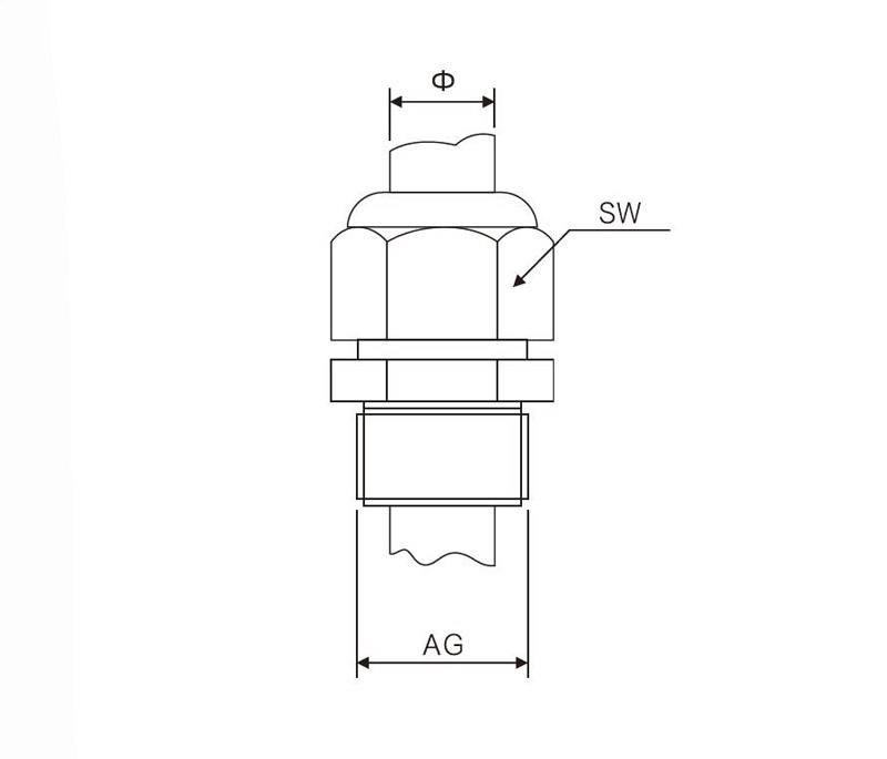 conector à prova d'água ac pg series 04