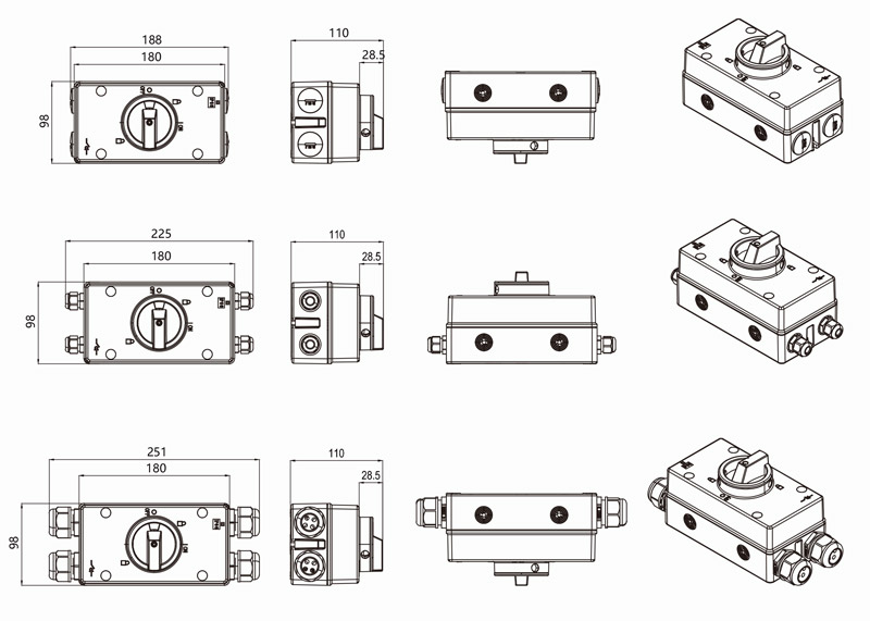 ekd6 el32 renclosure isolador dc 16